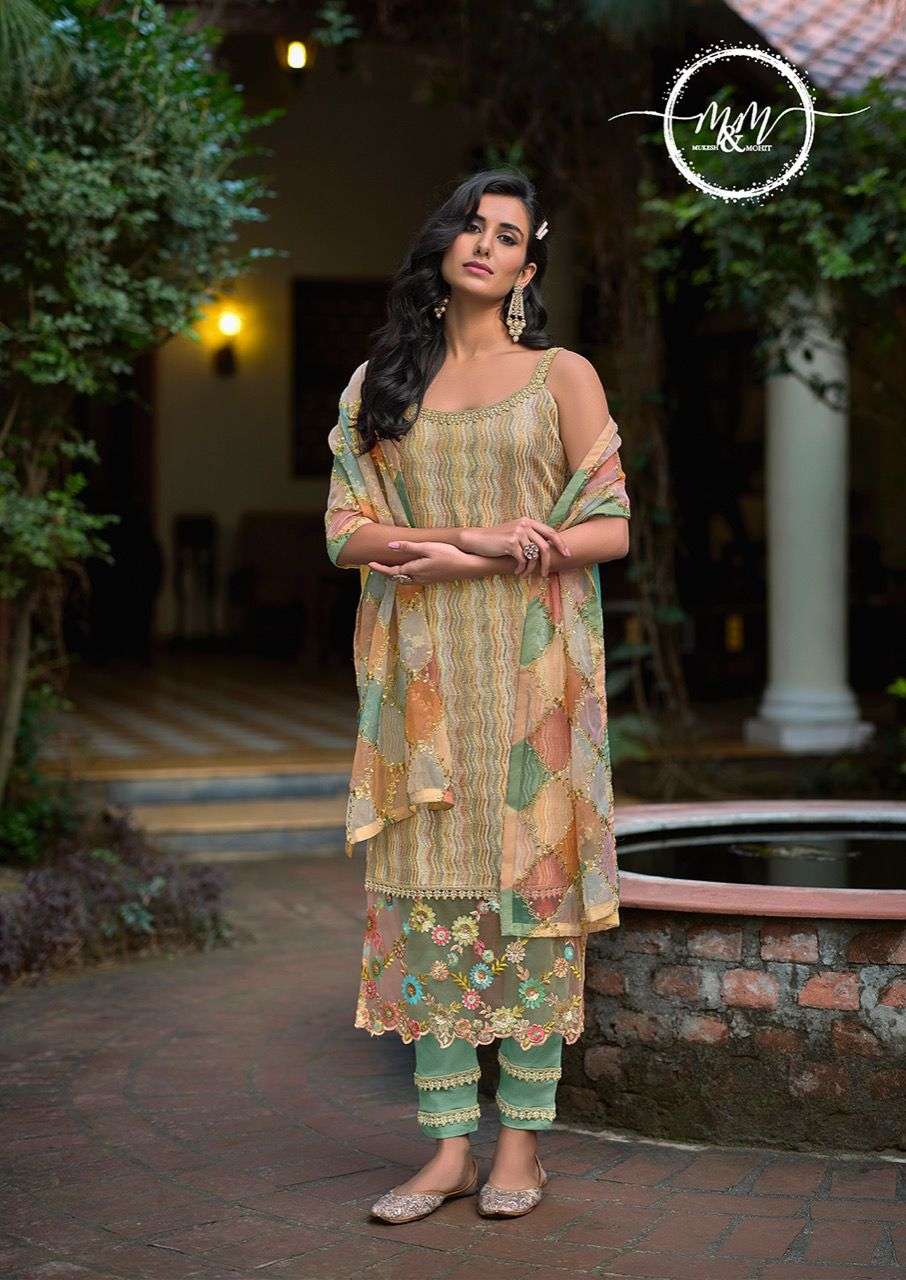 M&M PAKISTANI DRESS BY M&M DESIGNER LYCRA EMBROIDERY STITCHED DRESS