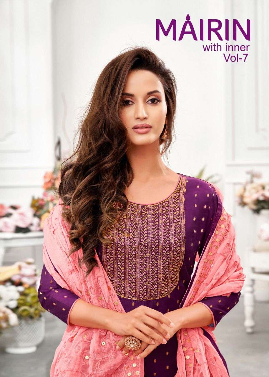 MAIRIN VOL-7 BY KAPIL TRENDZ 42001 TO 42012 SERIES MODAL FABRIC DRESSES