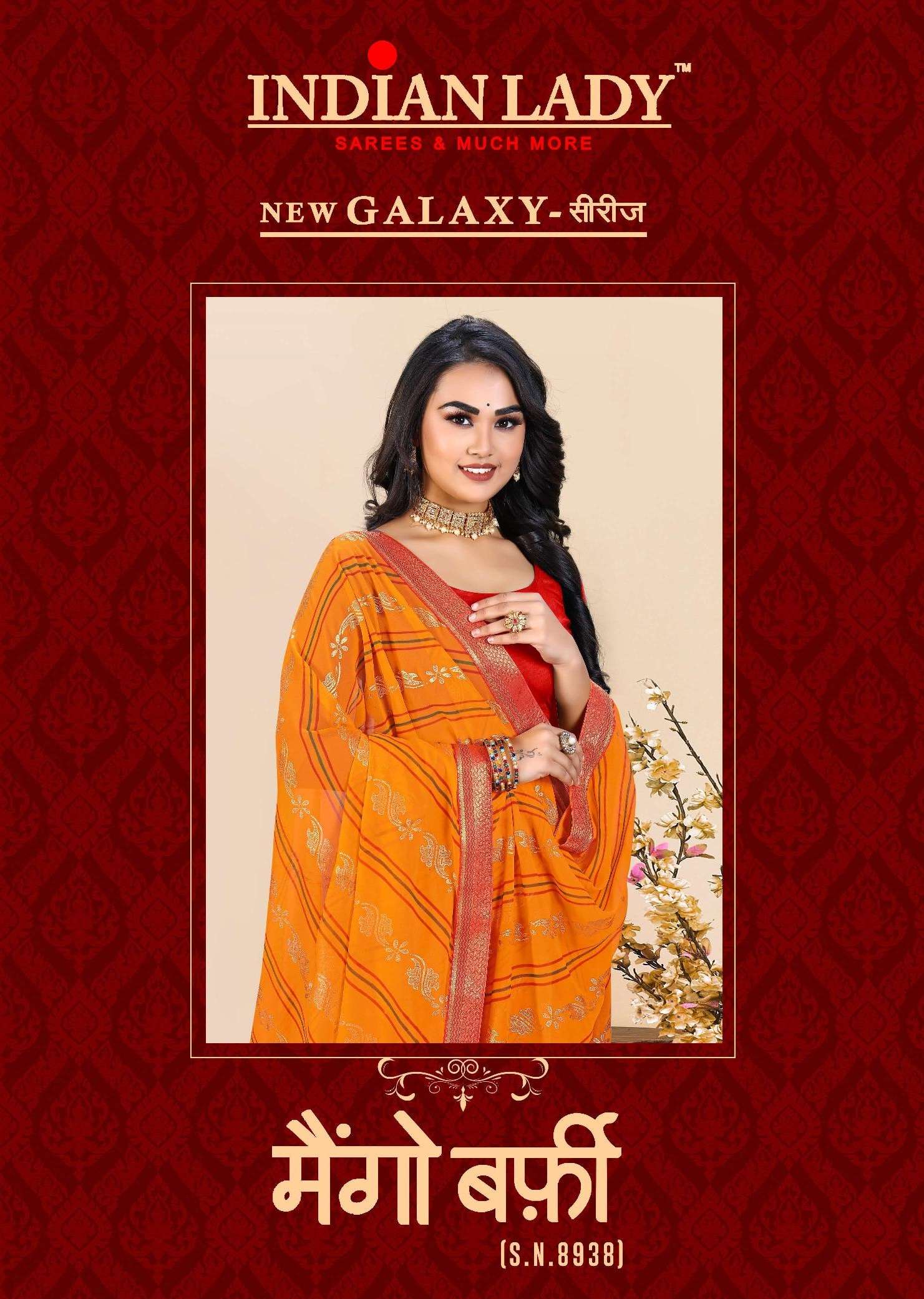 MANGO BARFI BY INDIAN LADY 8938-A TO 8938-H SERIES GEORGETTE PRINT SAREES