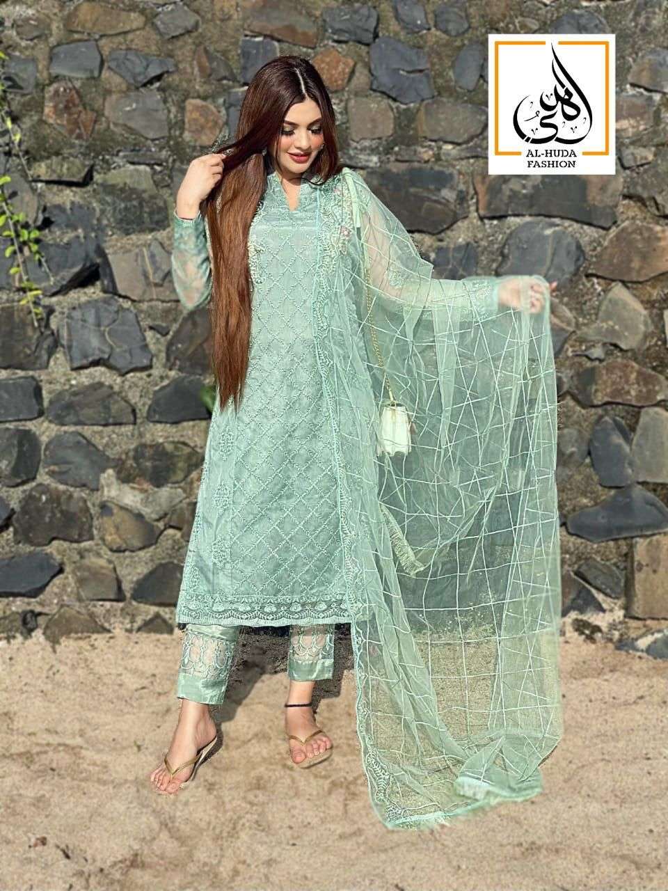 MARZINA AL-HUDA BY ASLIWHOLESALE ORGANZA EMBROIDERY PAKISTANI DRESS