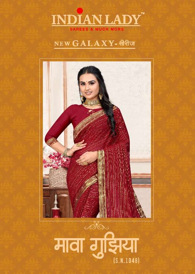 MAVA GUJHIYA BY INDIAN LADY 1048-A TO 1048-H SERIES DESIGNER FANCY SAREES