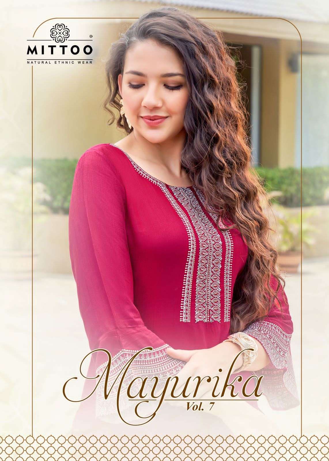 MAYURIKA VOL-7 BY MITTOO 4440 TO 4445 SERIES RAYON EMBROIDERY KURTIS