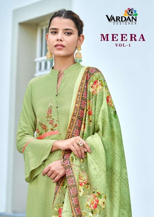 MEERA VOL-1 BY VARDAN DESIGNER 19011 TO 19013 SERIES RAYON EMBROIDERY STITCHED DRESSES