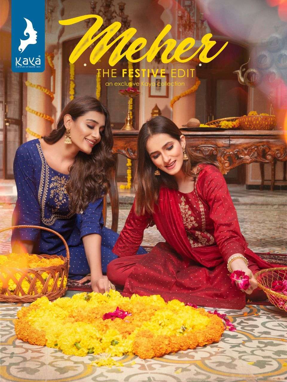 MEHER BY KAYA 01 TO 06 SERIES SILK SLUB SEQUENCE STITCHED DRESSES