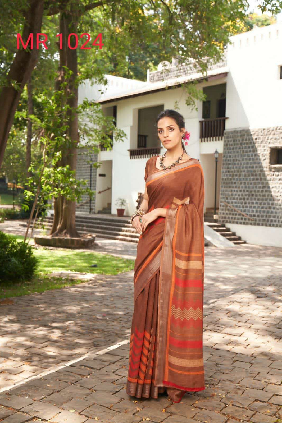 MERCURY VOL-3 BY SR 1021 TO 1030 SERIES DESIGNER PURE LINEN SAREES