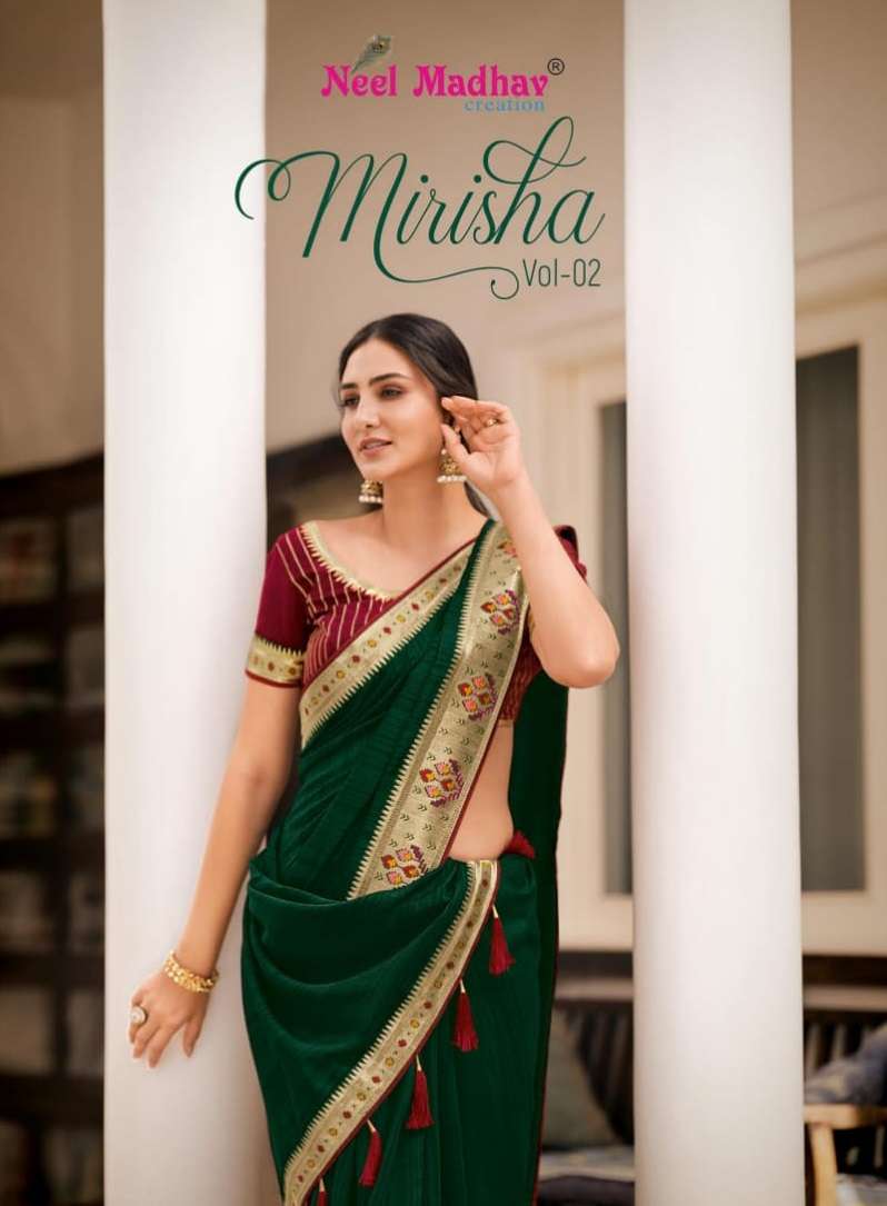 MIRISHA VOL-2 BY NEEL MADHAV 21016 TO 21026 SERIES DESIGNER SATIN WORK SAREES