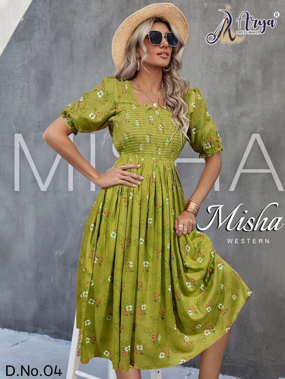 MISHA WESTERN BY ARYA DRESS MAKER 01 TO 06 SERIES RAYON COTTON PRINT KURTIS