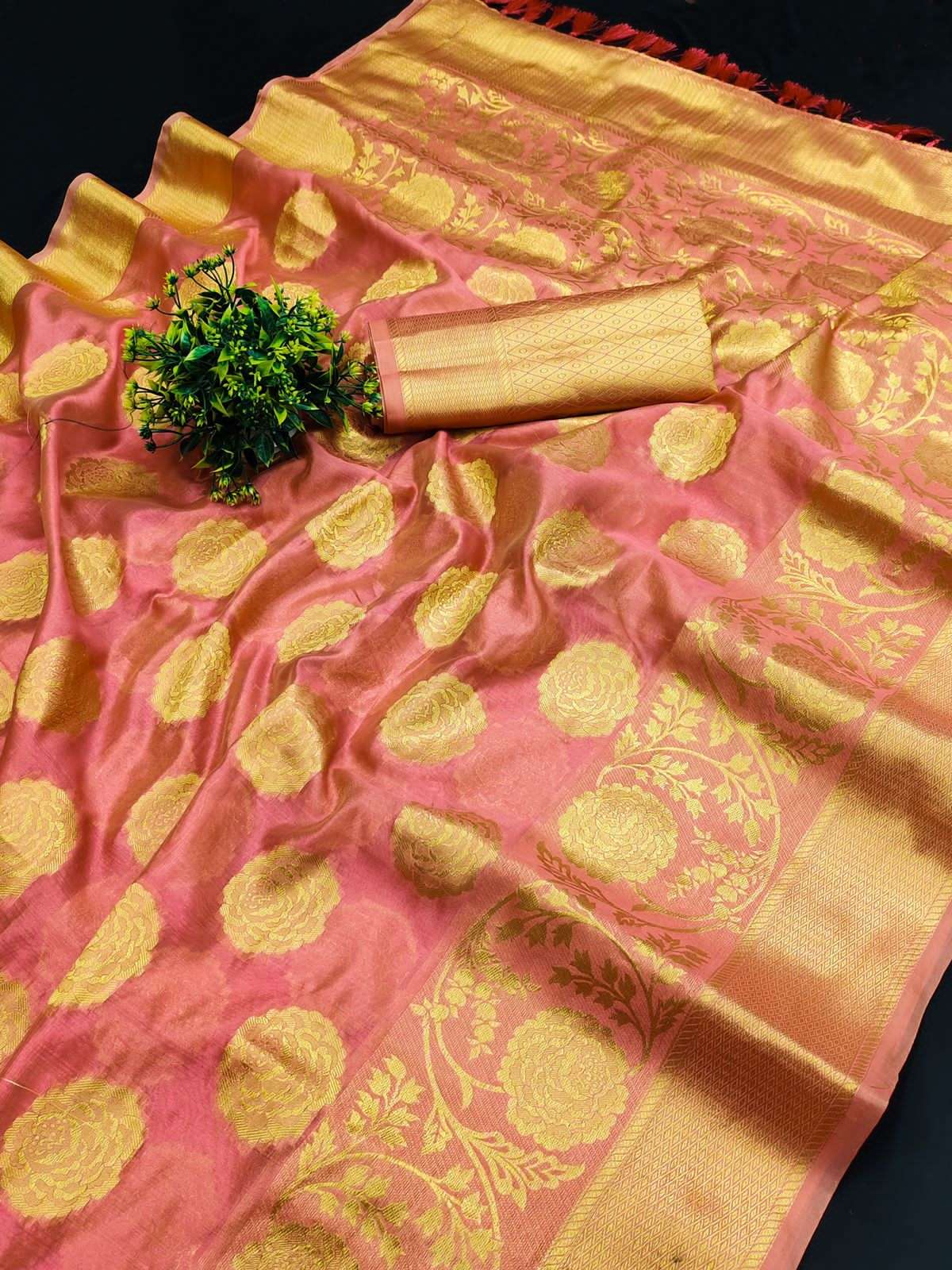 MONJOLIKA BY ASLIWHOLESALE DESIGNER PURE ORGANZA SILK SAREES