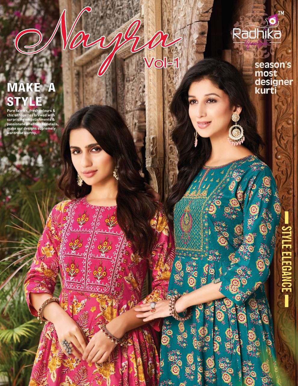 NAYRA VOL-1 BY RADHIKA LIFESTYLE 1001 TO 1006 SERIES COTTON EMBROIDERY GOWNS