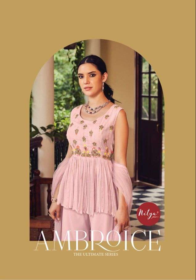 NITYA AMBROICE BY LT FABRICS 1001 TO 1004 SERIES STITCHED SHARARA DRESSES