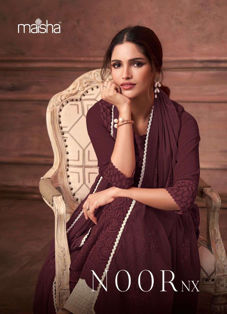 NOOR NX BY MAISHA 3161 TO 3164 SERIES GEORGETTE LAKHNAVI DRESSES