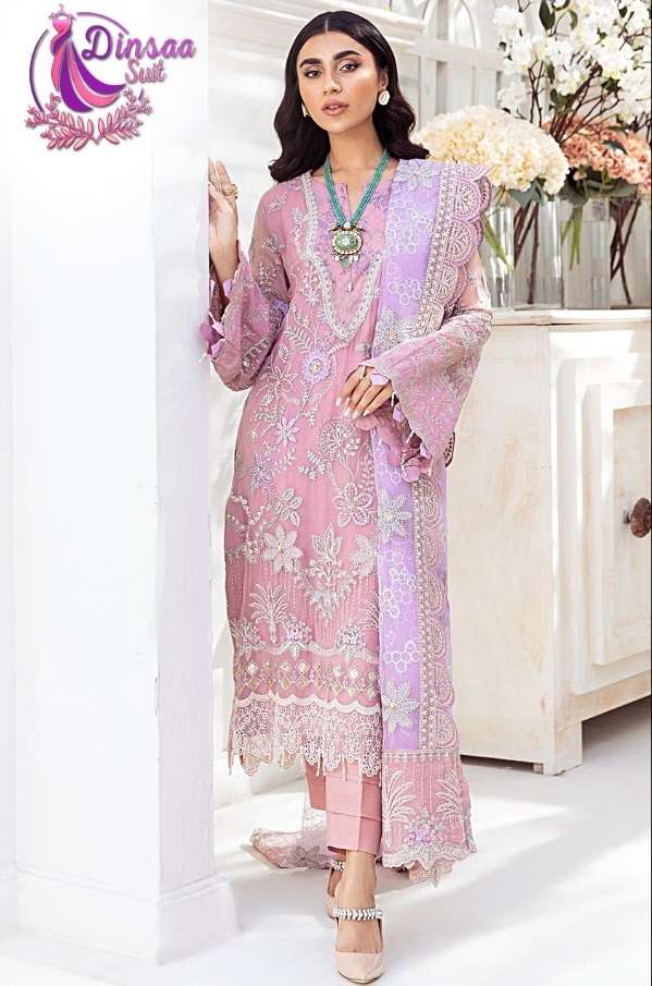 NUREH VOL-1 BY DINSAA SUIT 108 TO 110 SERIES FAUX GEORGETTE EMBROIDERY DRESSES