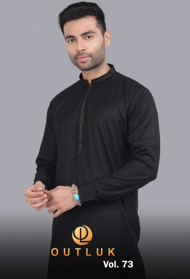 OUTLUK VOL-73 BY OUTLUK 73001 TO 73012 SERIES COTTON MENS KURTAS WITH PAJAMA