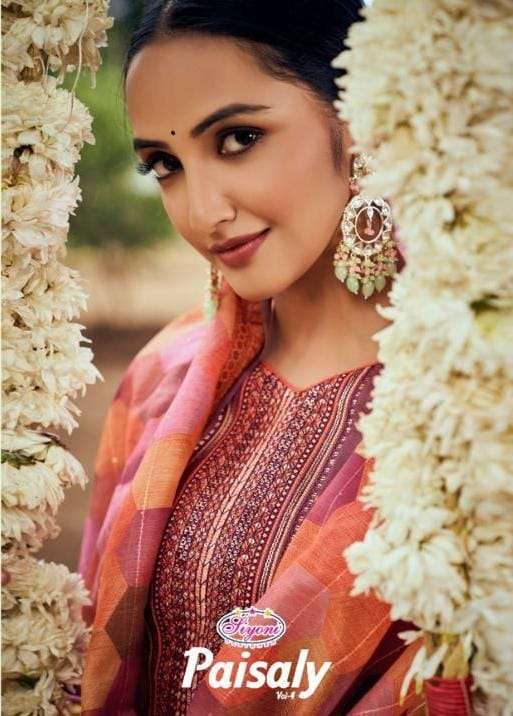 PAISALY VOL-4 BY SIYONI 33001 TO 33006 SERIES MUSLIN SILK EMBROIDERY DRESSES