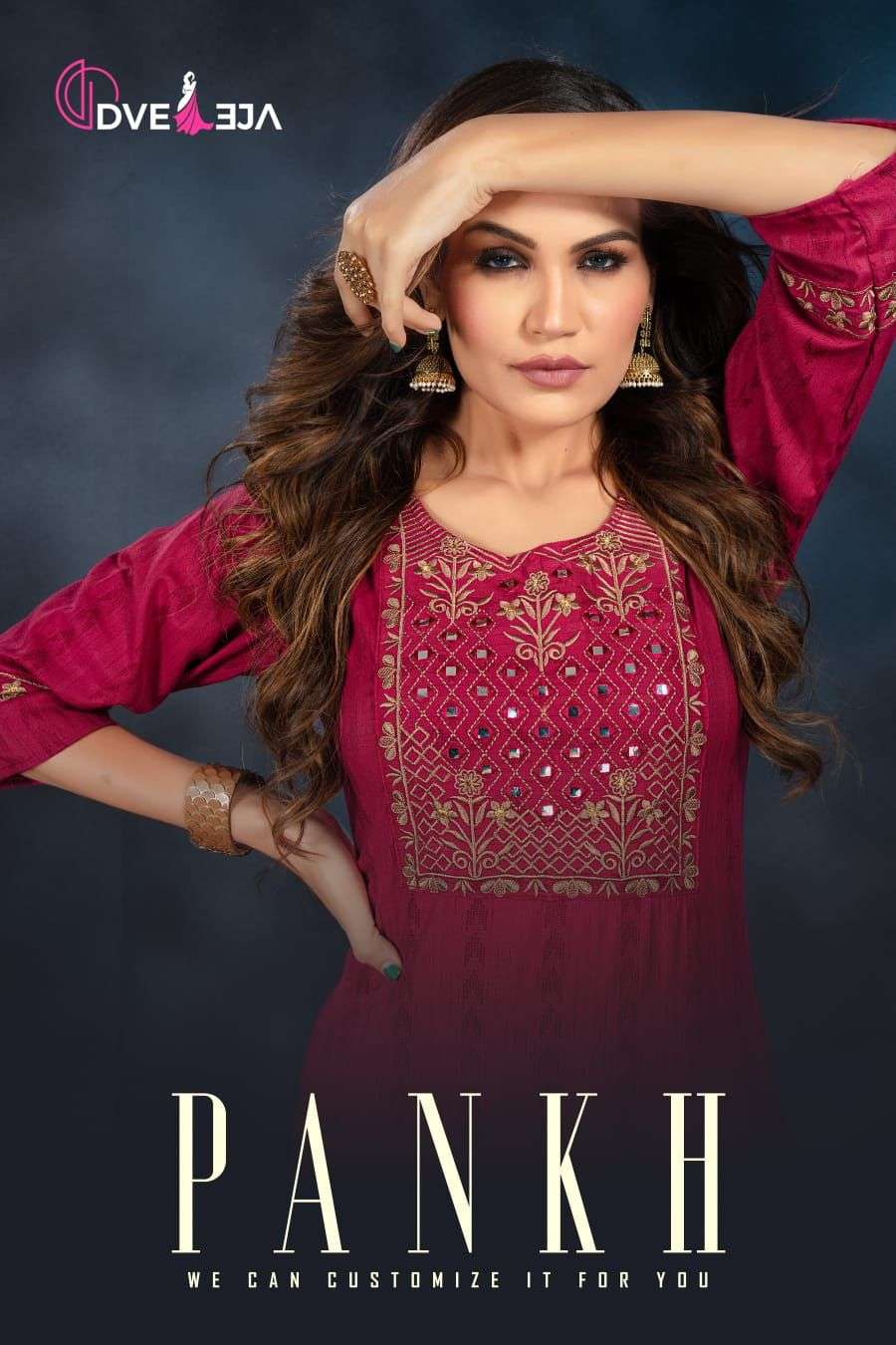 PANKH BY DVEEJA 101 TO 106 SERIES RAYON EMBROIDERY KURTIS