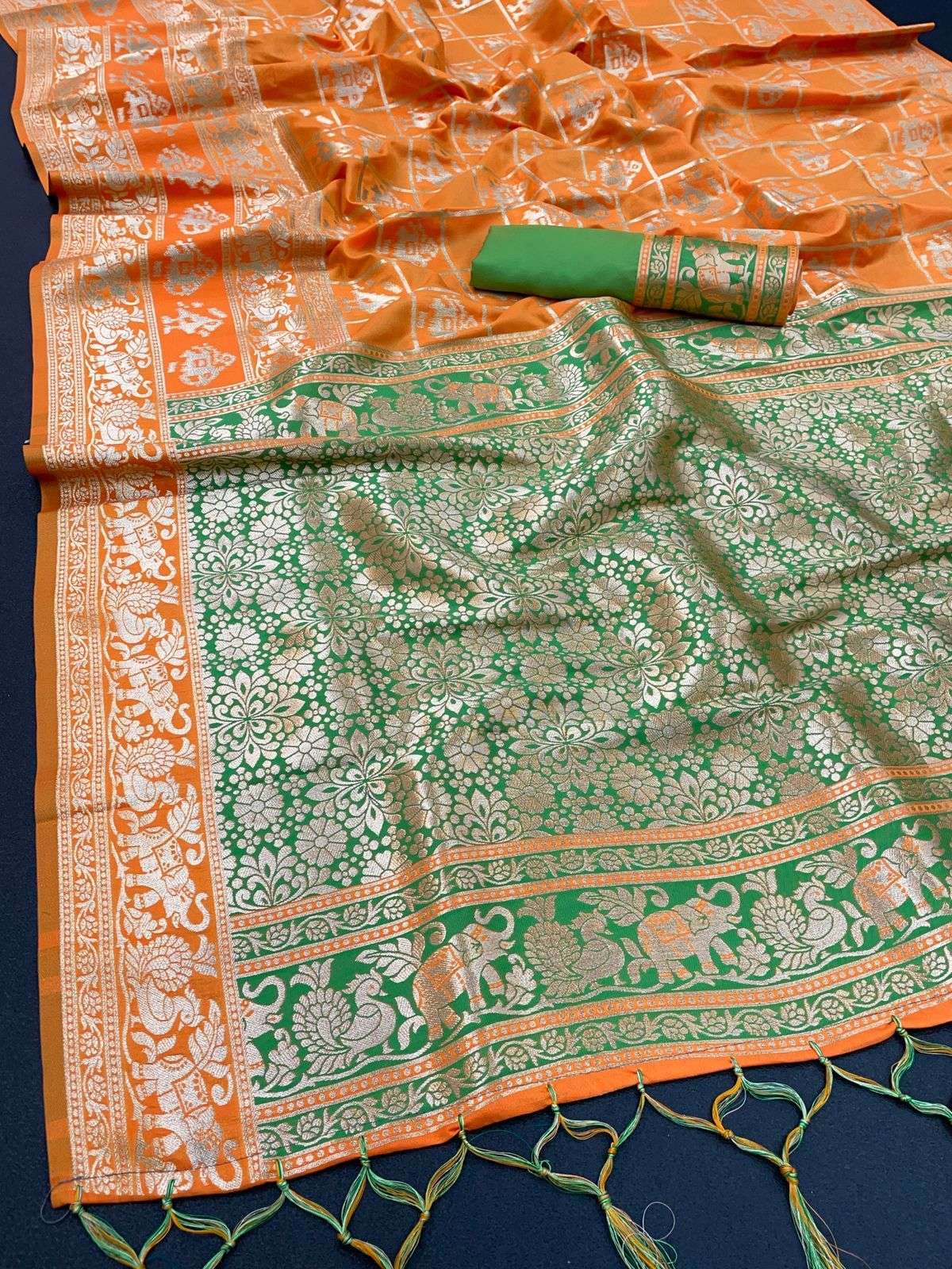 PATOLA SILK BY ASLIWHOLESALE DESIGNER BLENDED SILK SAREES