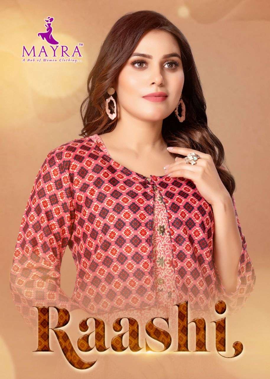 RAASHI BY MAYRA 901 TO 908 SERIES RAYON PRINT KURTIS