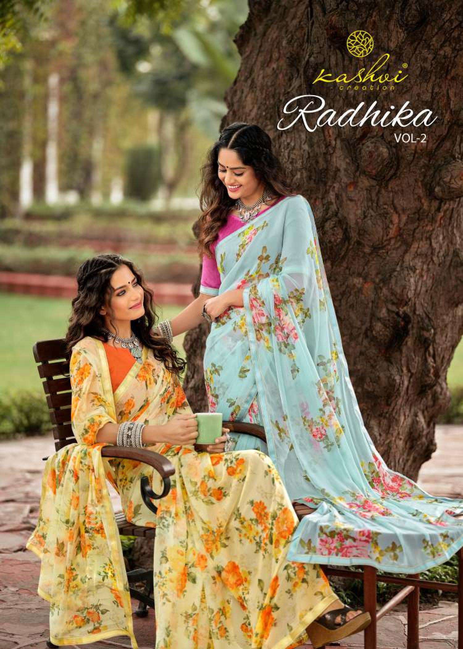 RADHIKA VOL-2 BY KASHVI CREATION 30001 TO 30010 SERIES CHIFFON PRINT SAREES