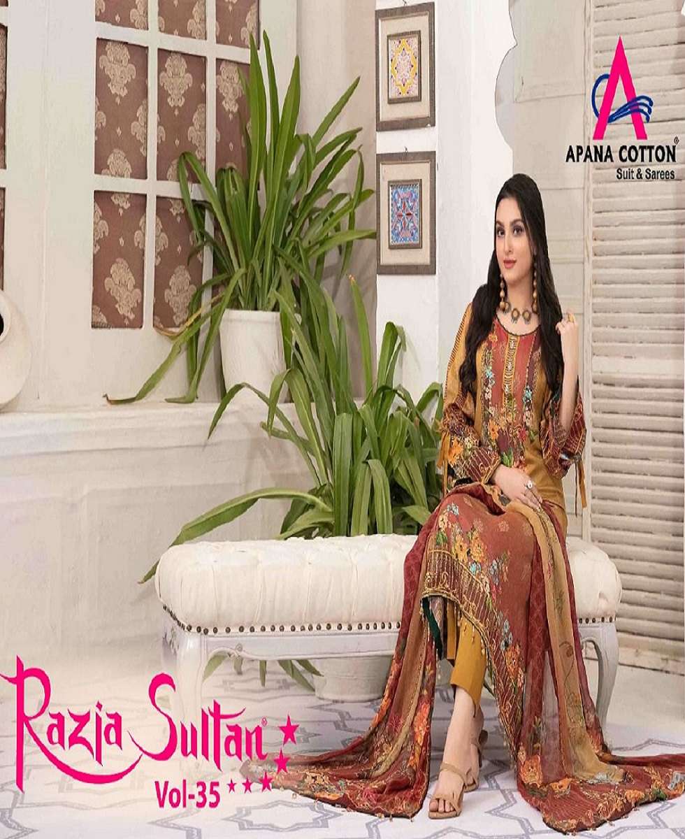 RAZIA SULTAN VOL-35 BY APANA COTTON 35001 TO 35010 SERIES COTTON PRINT DRESSES