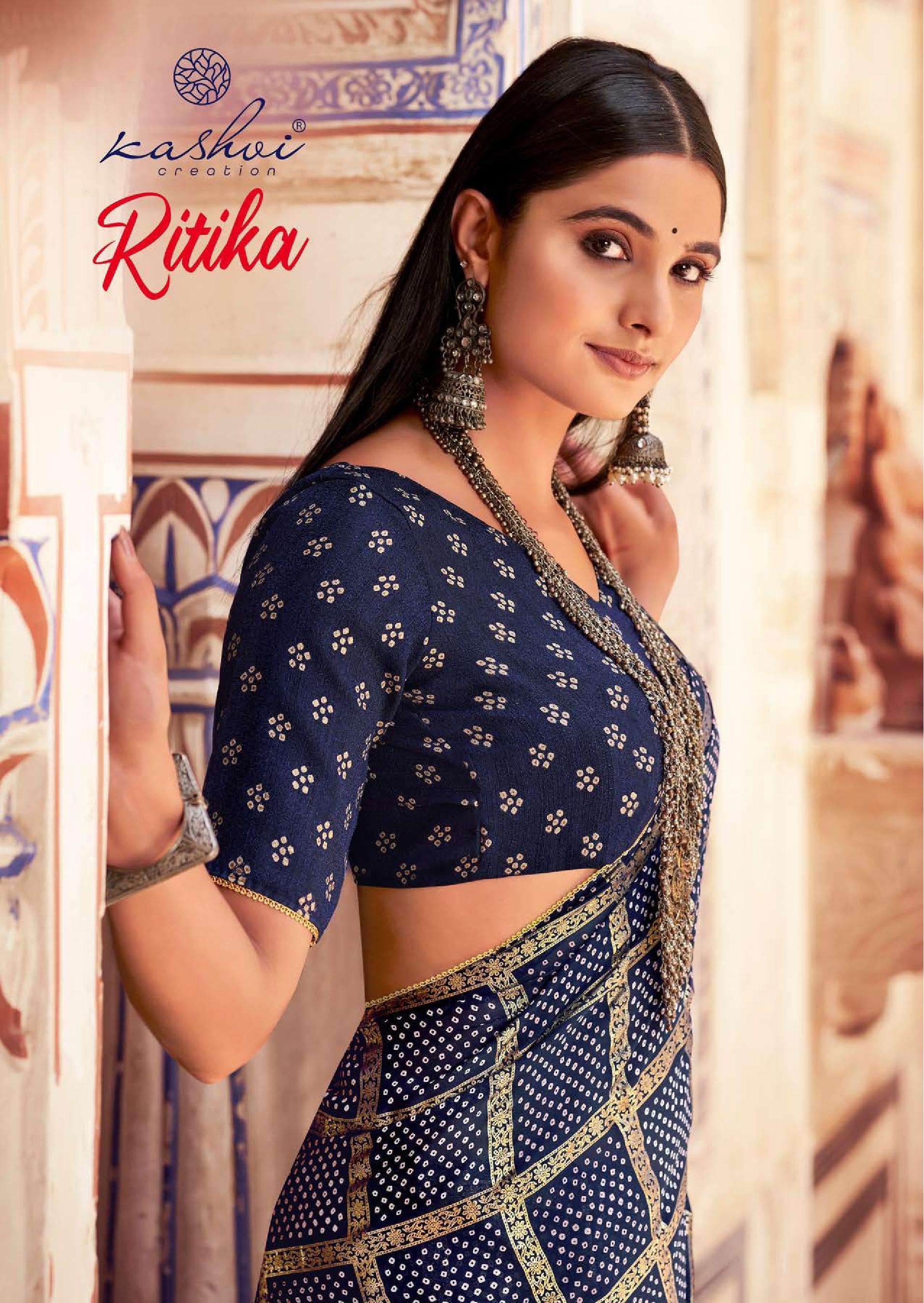 RITIKA BY KASHVI CREATION 1991 TO 2000 SERIES MOSS BANDHEJ SAREES