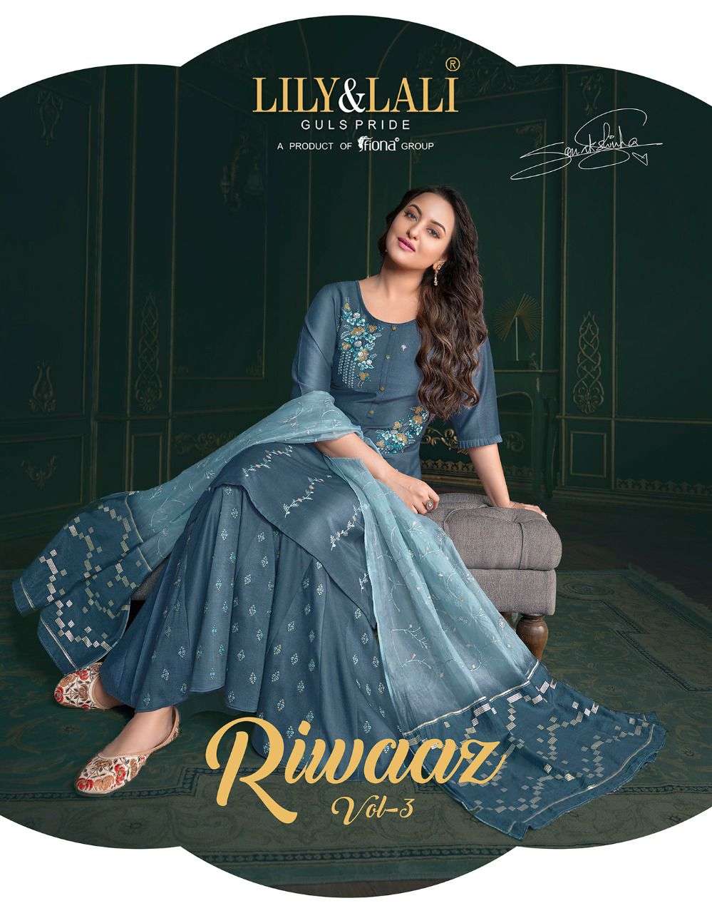 RIWAAZ VOL-3 BY LILY AND LALI 10091 TO 10098 SERIES SILK SHARARA DRESSES