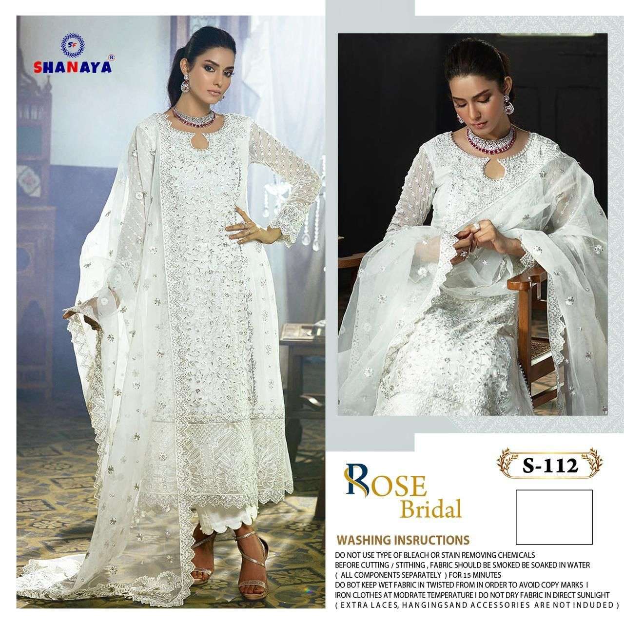 ROSE BRIDAL S-112 BY SHANAYA FASHION HEAVY FAUX GEORGETTE PAKISTANI DRESSES