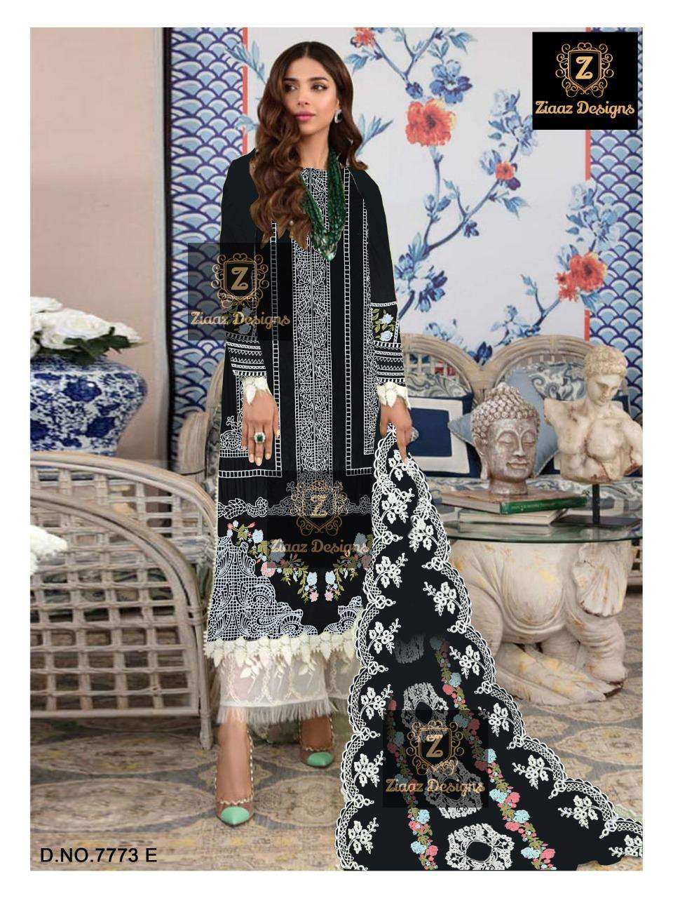 SAIMA BY ZIAAZ DESIGNS CAMBRIC COTTON EMBROIDERY PAKISTANI DRESSES