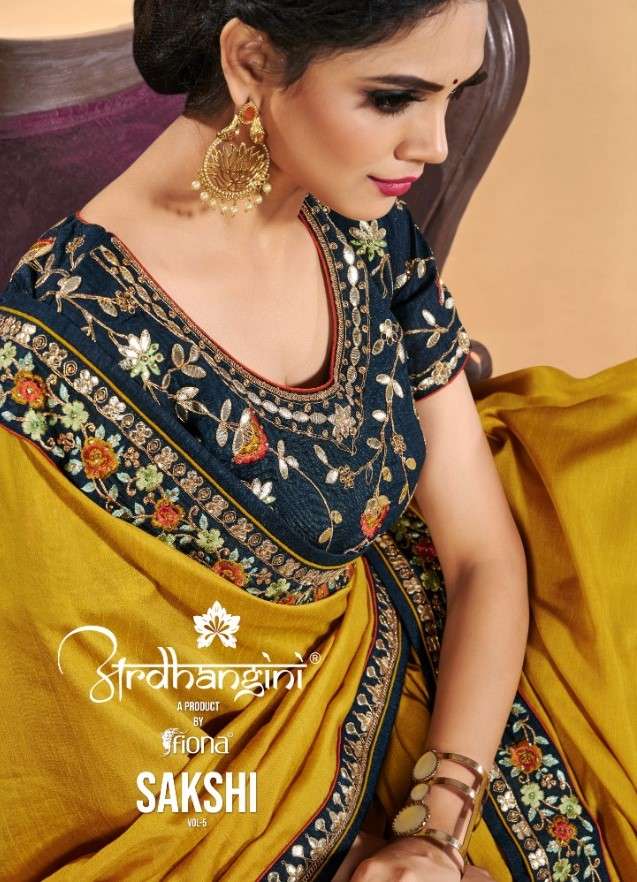 SAKSHI VOL-5 BY ARDHANGINI 1201 TO 1206 SERIES DESIGNER DOLA SILK SAREES