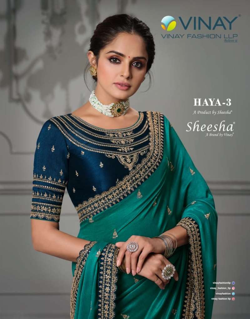 SHEESHA HAYA VOL-3 BY VINAY FASHION 25351 TO 25358 SERIES SILK EMBROIDERY SAREES