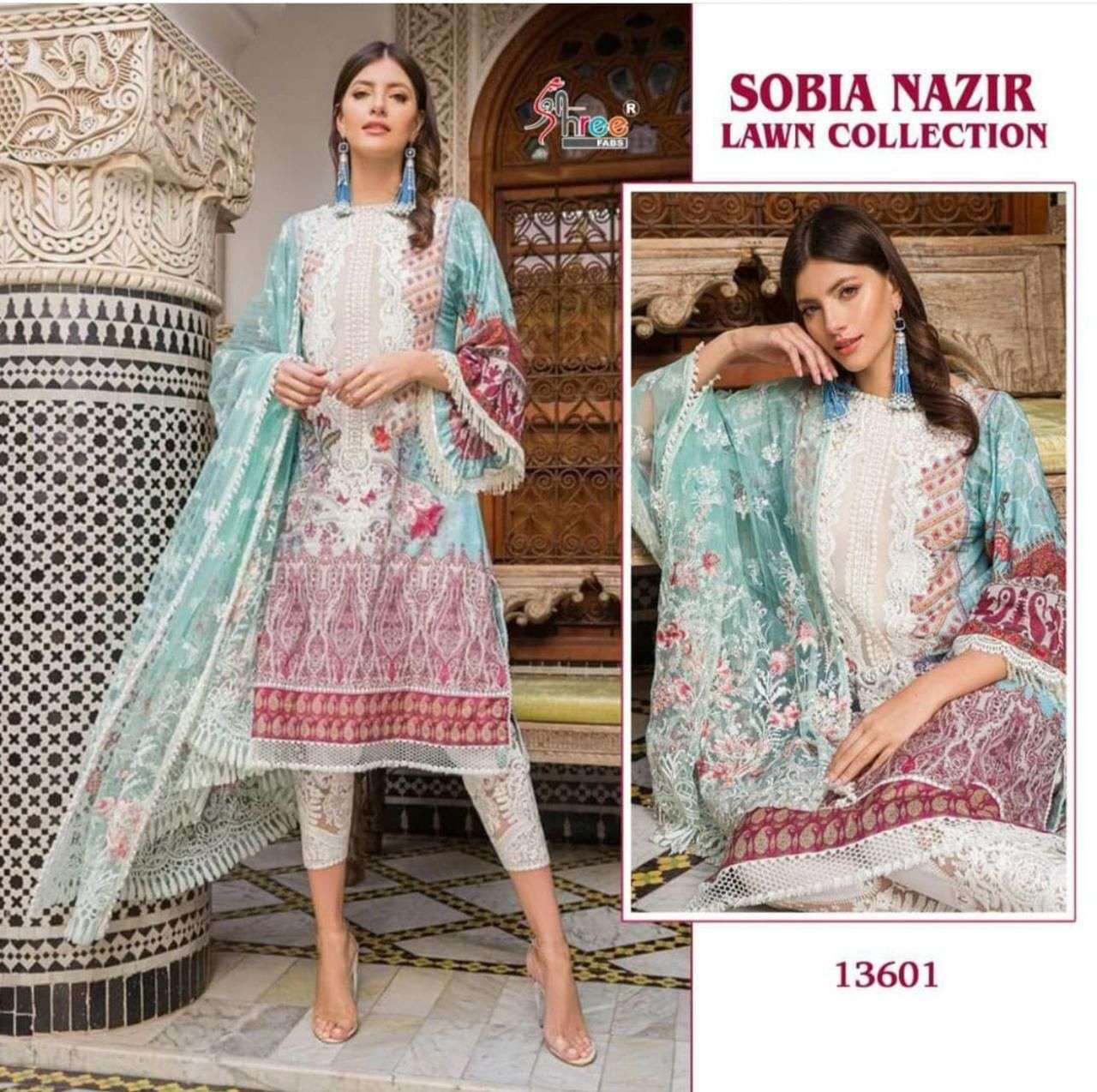 SOBIYA NAZIR 13601 HIT BY SHREE FABS PURE COTTON PRINT EMBROIDERY DRESS