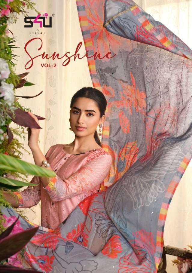 SUN SHINE VOL-2 BY S4U SH-01 TO SH-06 SERIES MUSLIN PRINT STITCHED DRESSES