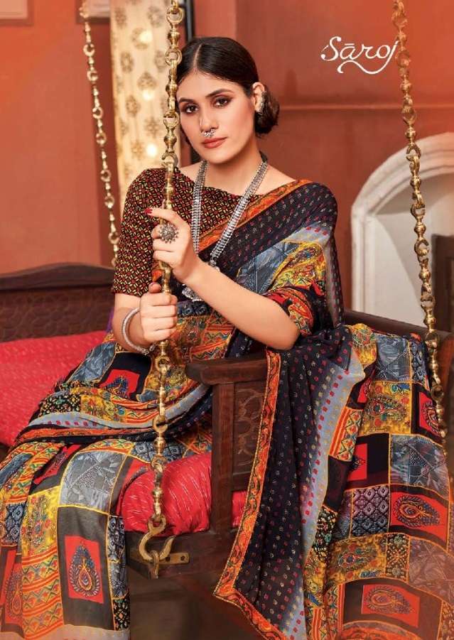 SUNLIGHT BY SAROJ 1001 TO 1008 SERIES GEORGETTE PRINT SAREES