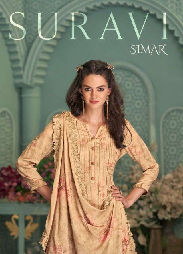 SURAVI BY SIMAR 4014 TO 4019 SERIES VISCOSE MUSLIN EMBROIDERY DRESSES