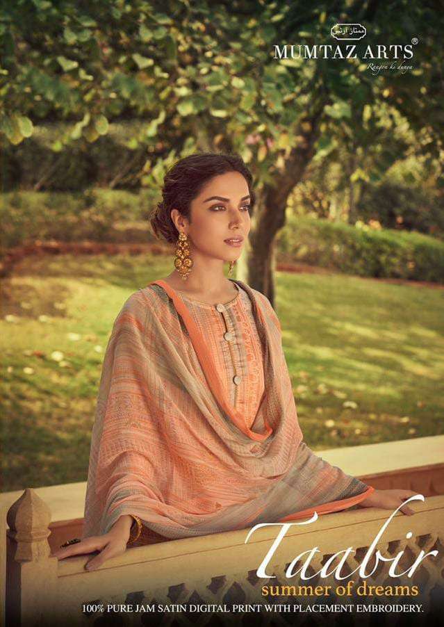 TAABIR NX BY MUMTAZ ARTS 9001 TO 9008 SERIES JAAM SATIN EMBROIDERY DRESSES