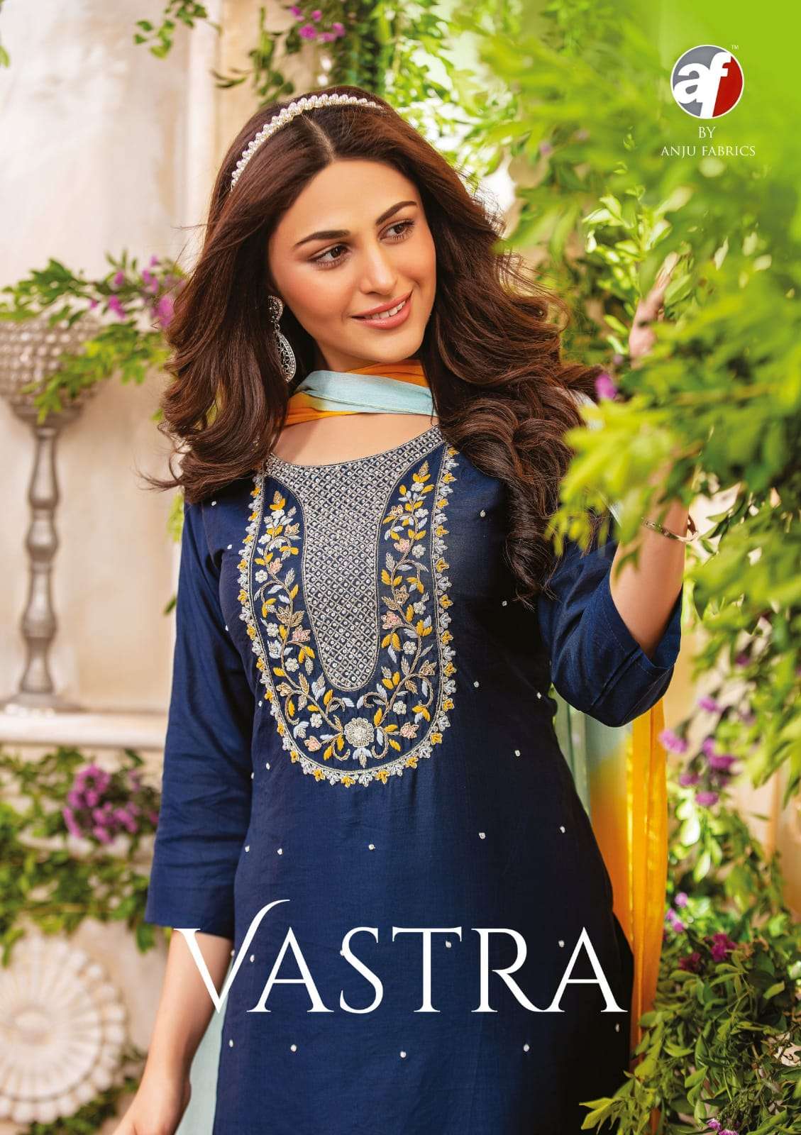 VASTRA BY ANJU FABRICS 2521 TO 2526 SERIES CHANDERI SILK STITCHED DRESSES