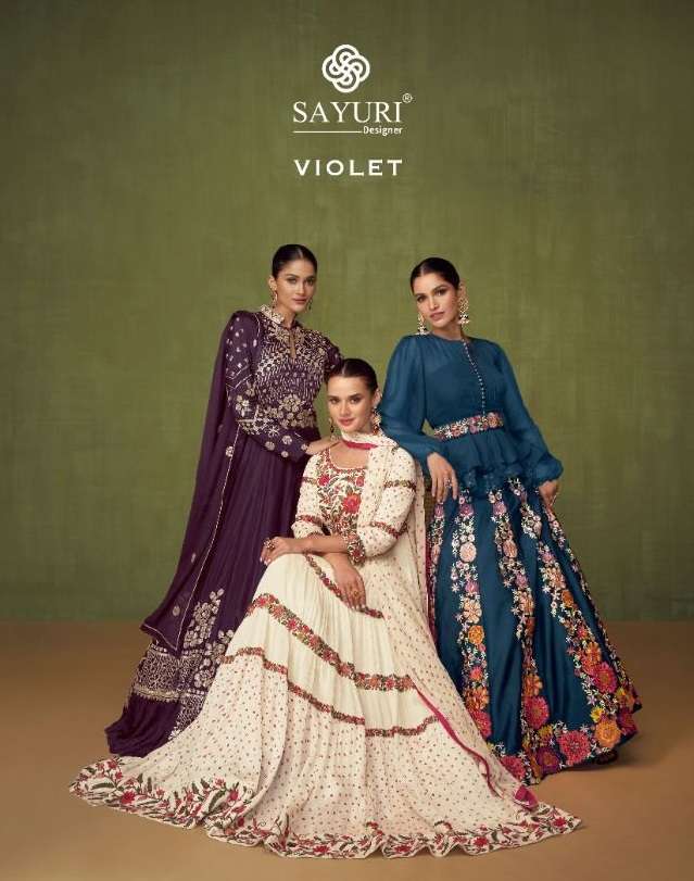 VIOLET BY SAYURI 5204 TO 5206 SERIES GEORGETTE EMBROIDERY DRESSES