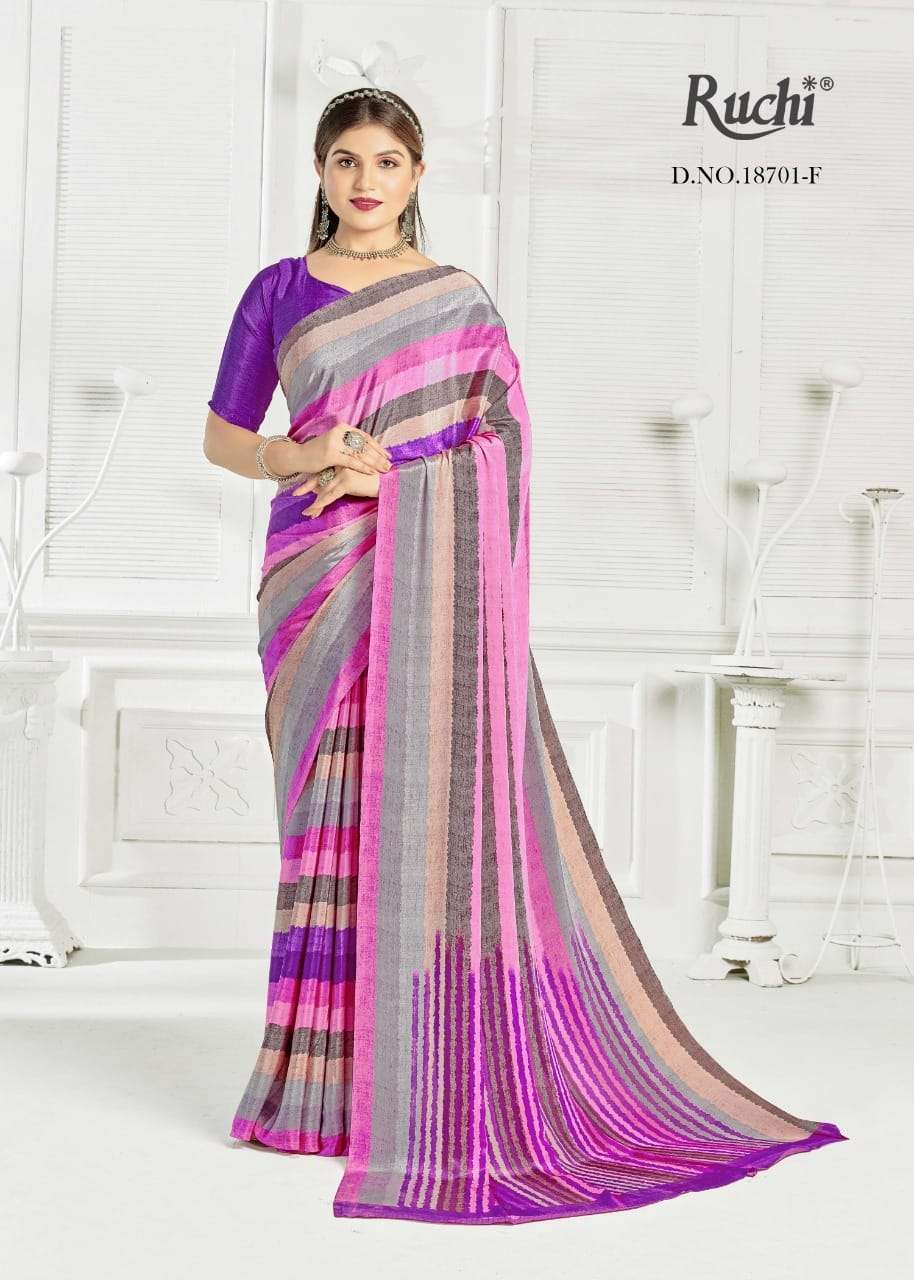 VIVANTA SILK BY RUCHI SAREES 18701-A TO 18701-F SERIES SILK CREPE SAREES