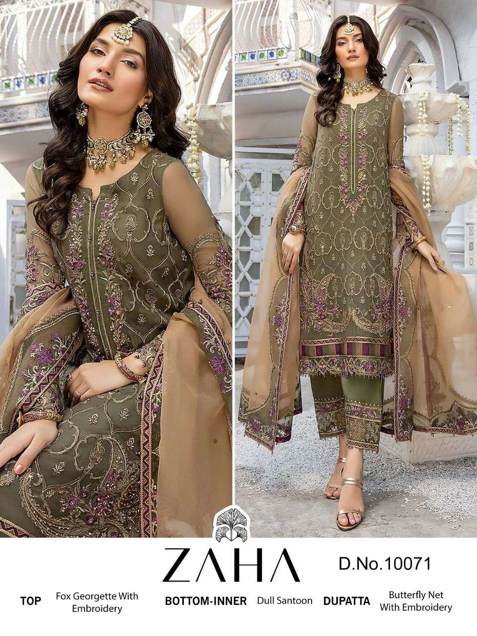 ZAHA 10071 HIT DESIGN BY ZAHA GEORGETTE EMBROIDERY PAKISTANI DRESS