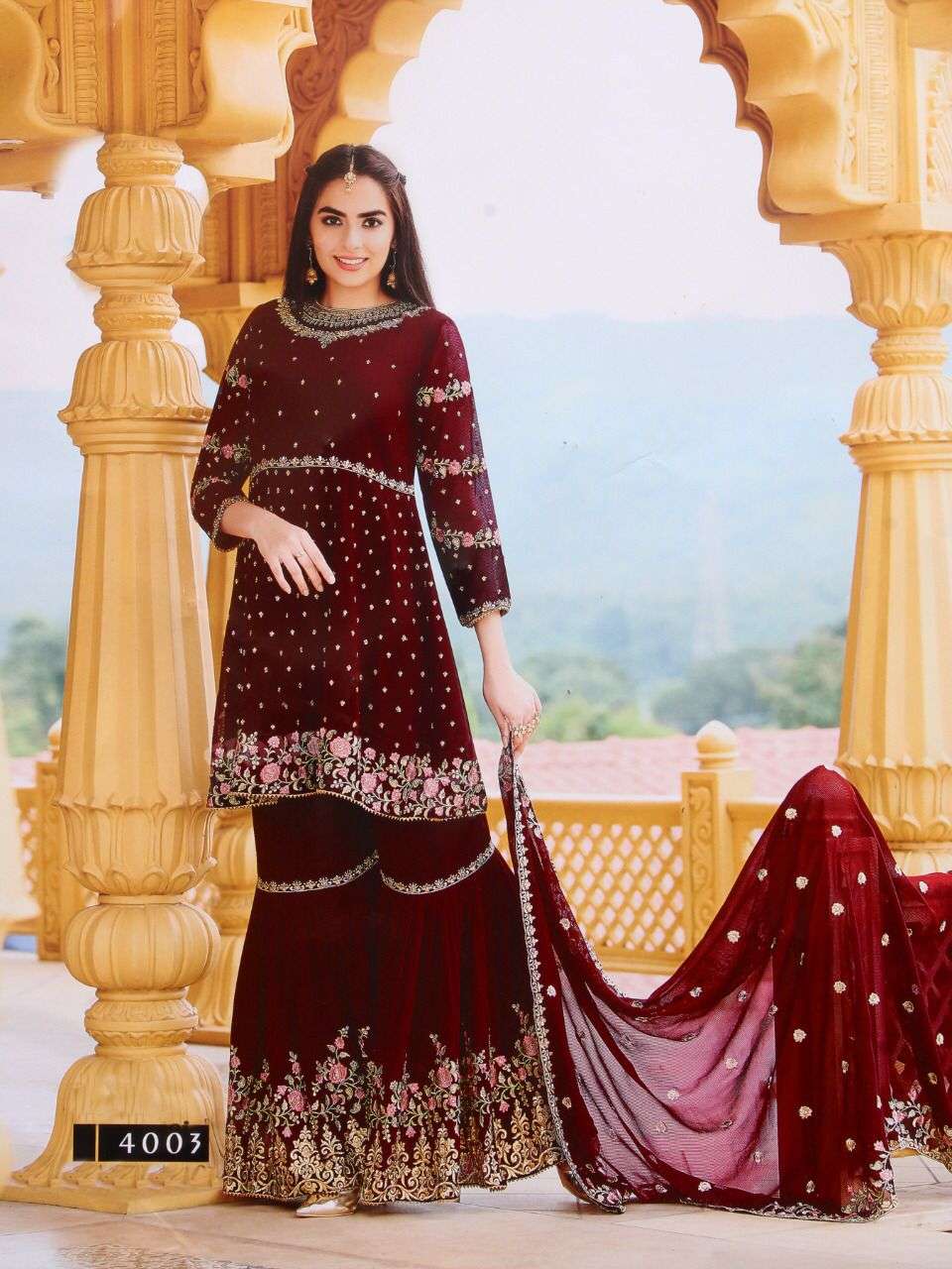 ZARAA BY ASLIWHOLESALE 3998 TO 4003 SERIES HEAVY GEORGETTE STITCHED DRESSES