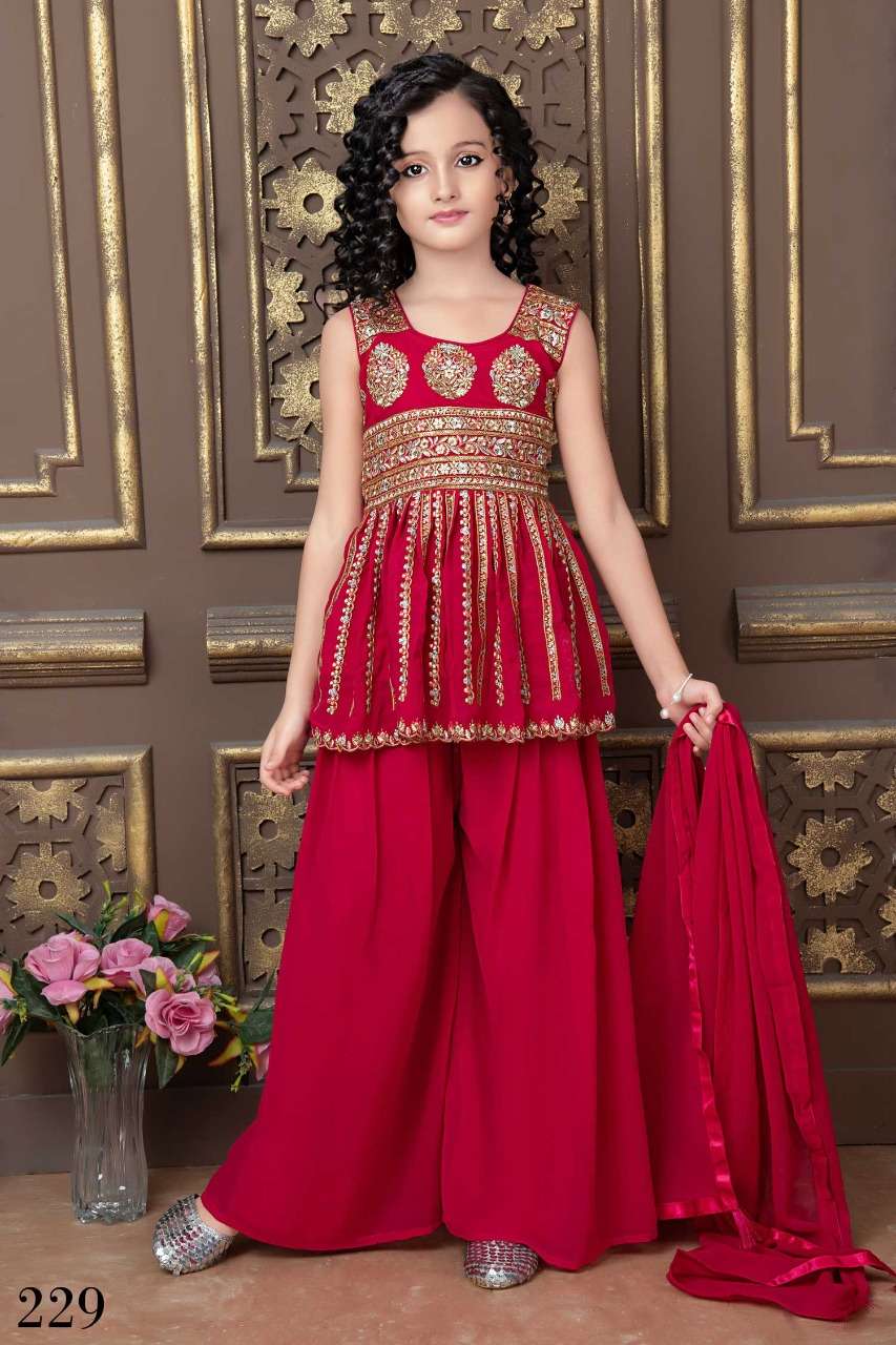 AARADHNA VOL-30 BY ASLIWHOLESALE 228 TO 231 SERIES FAUX GEORGETTE KIDS GRESSES