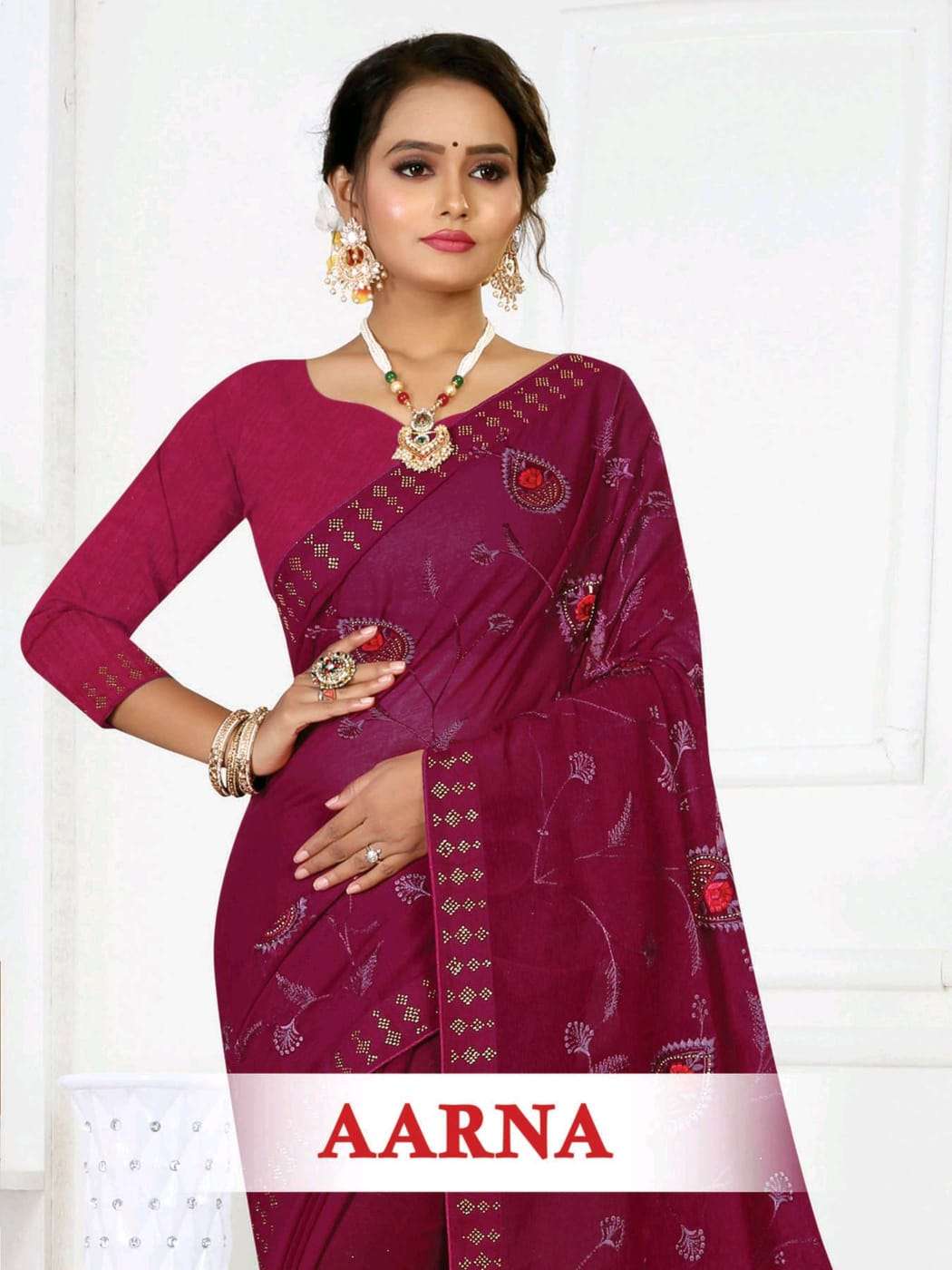 AARNA BY RONISHA FASHION DESIGNER SIMMER THREAD WORK SAREES