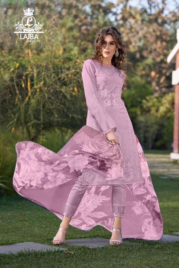 AM VOL-127 BY LAIBA 127-A TO 127-D SERIES FAUX GEORGETTE STITCHED DRESSES