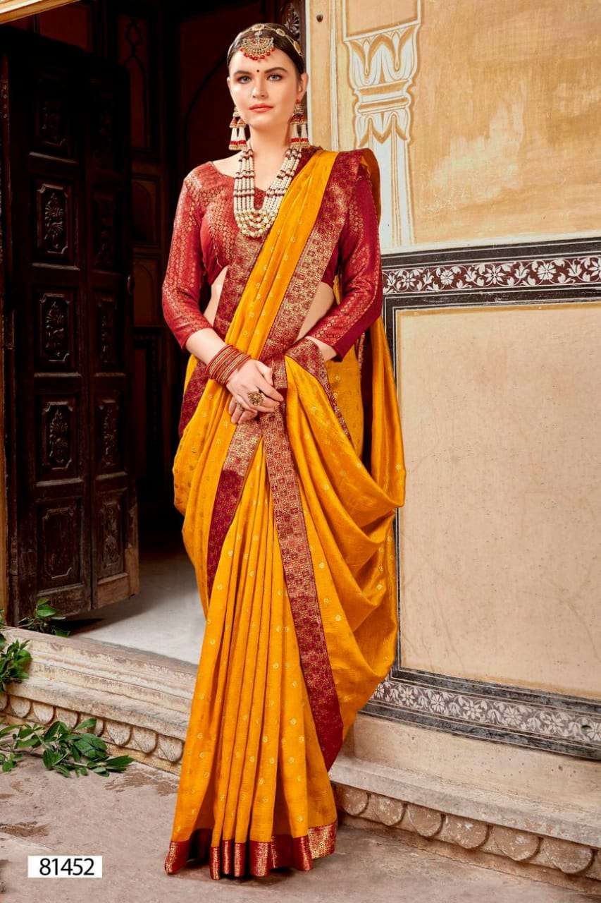 AMISHA BY 5D DESIGNER 81451 TO 81458 SERIES GEORGETTE WORK SAREES