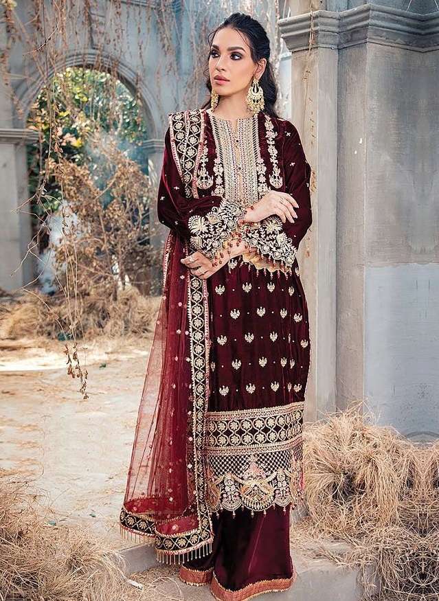 ANAYA VELVET VOL-22 HITS BY DEEPSY SUITS VELVET EMBROIDERY PAKISTANI DRESSES