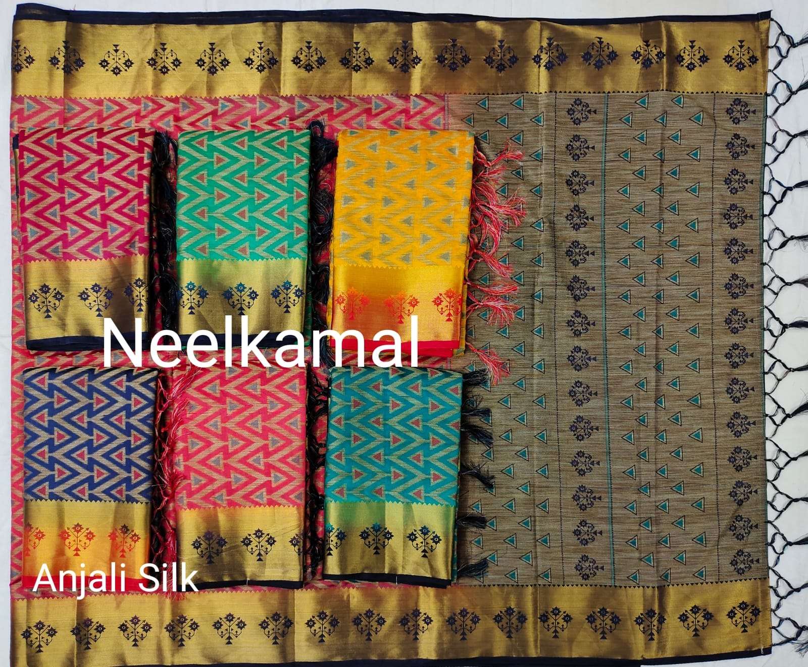 ANJALI SILK VOL-3 BY NEELKAMAL SAREES INDIAN DESIGNER RAW SILK SAREES