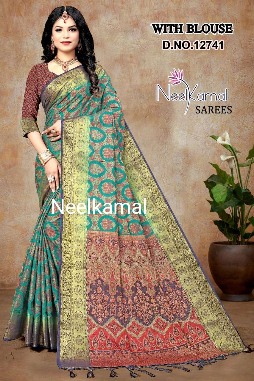 ANJALI SILK VOL-4 BY NEELKAMAL SAREES INDIAN DESIGNER RAW SILK SAREES