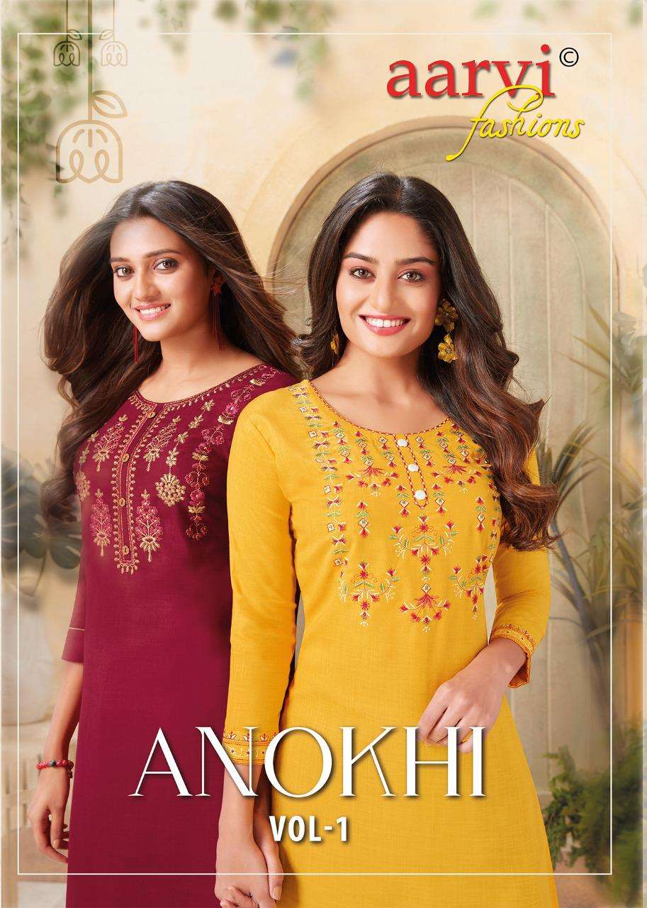 ANOKHI BY AARVI FASHION 6001 TO 6006 SERIES RUBY SILK COTTON KURTIS