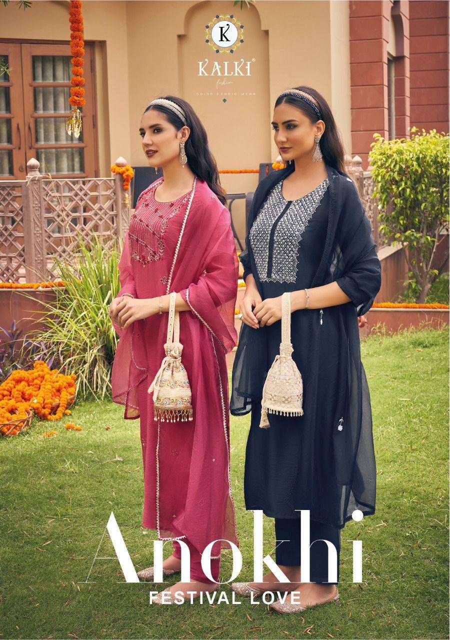 ANOKHI BY KALKI FASHION 36001 TO 36006 SERIES VISCOSE SILK STITCHED DRESSES