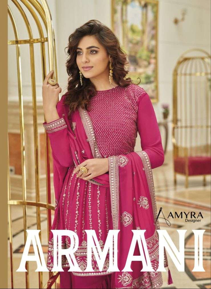 ARMANI BY AMYRA DESIGNER 1001 TO 1003 SERIES CHINON EMBROIDERY DRESSES