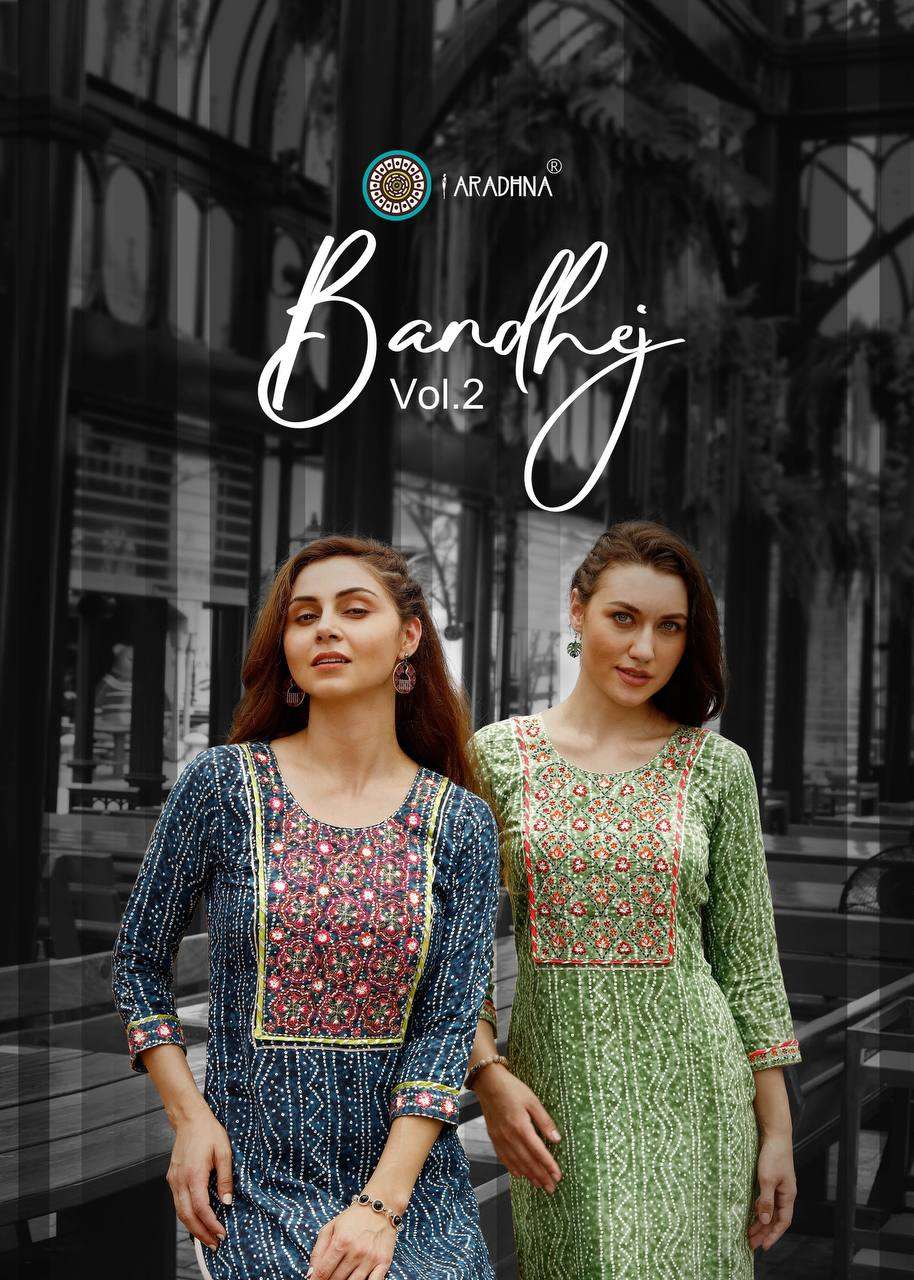 BANDHEJ VOL-2 BY ARADHNA FASHION 201 TO 2008 SERIES DESIGNER FANCY KURTIS